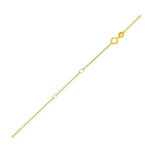 Double Extendable Diamond Cut Cable Chain in Yellow Gold (0.68 mm) - The Best Accessory