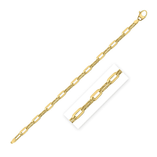 14k Yellow Gold Diamante Paperclip Chain Bracelet (4.00 mm) - The Best Accessory