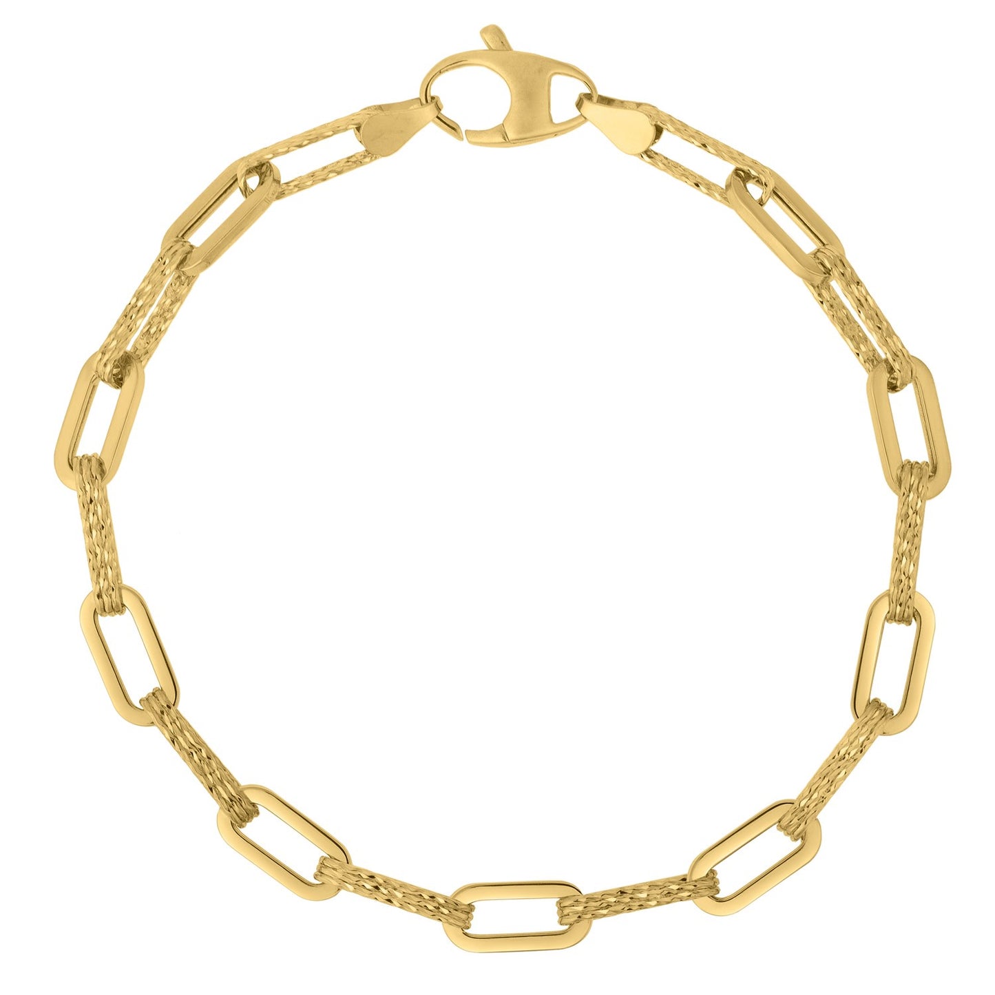 14k Yellow Gold Diamante Paperclip Chain Bracelet (4.00 mm) - The Best Accessory