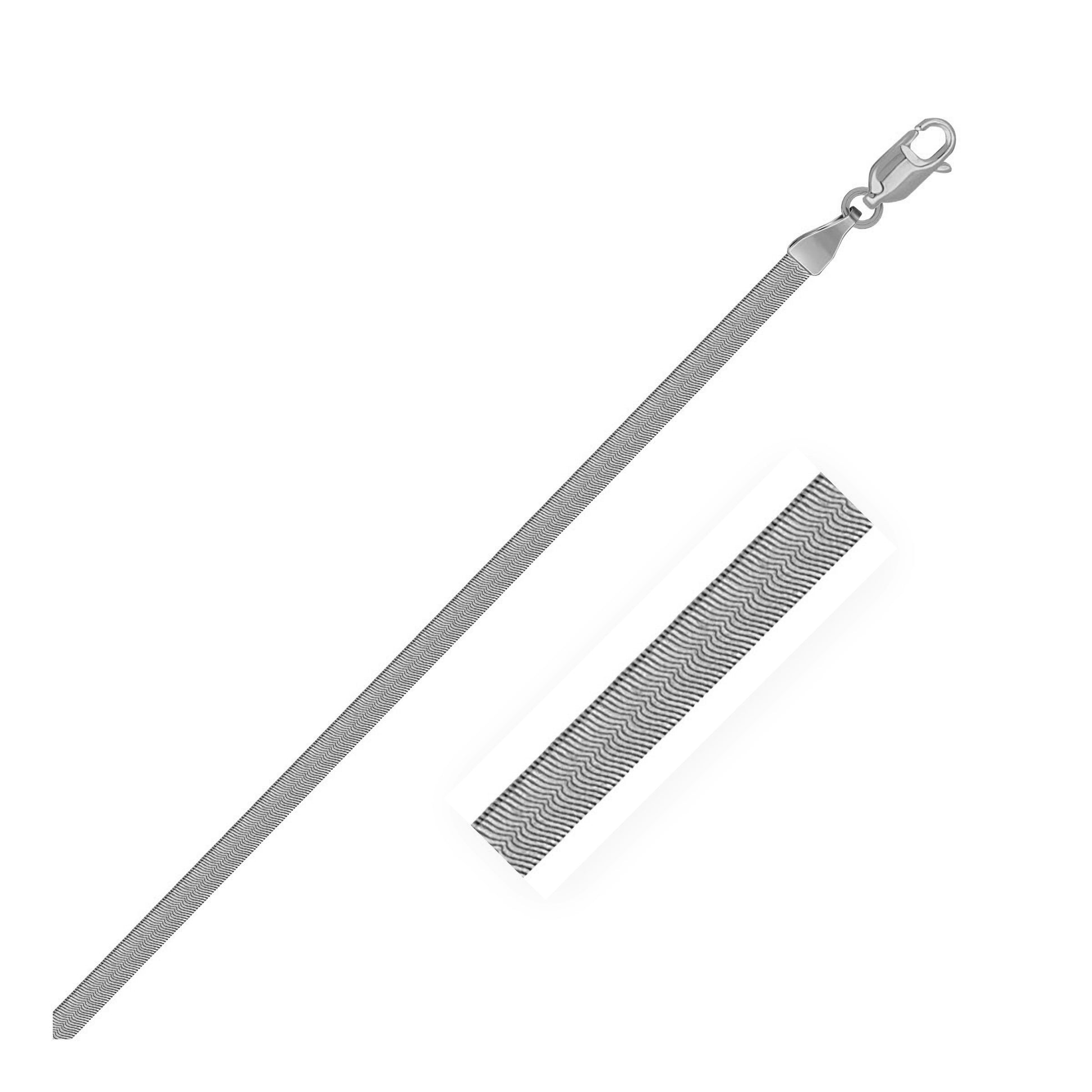 14k White Gold Super Flex Herringbone Chain (2.80 mm) - The Best Accessory