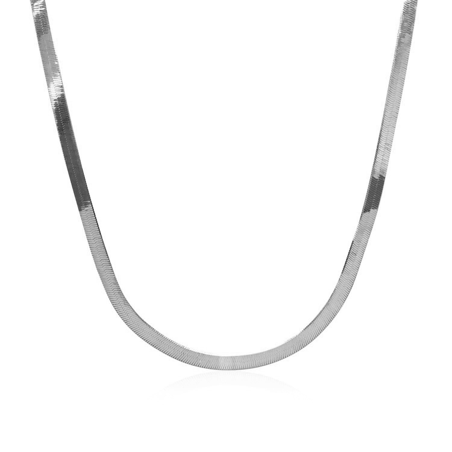 14k White Gold Super Flex Herringbone Chain (2.80 mm) - The Best Accessory