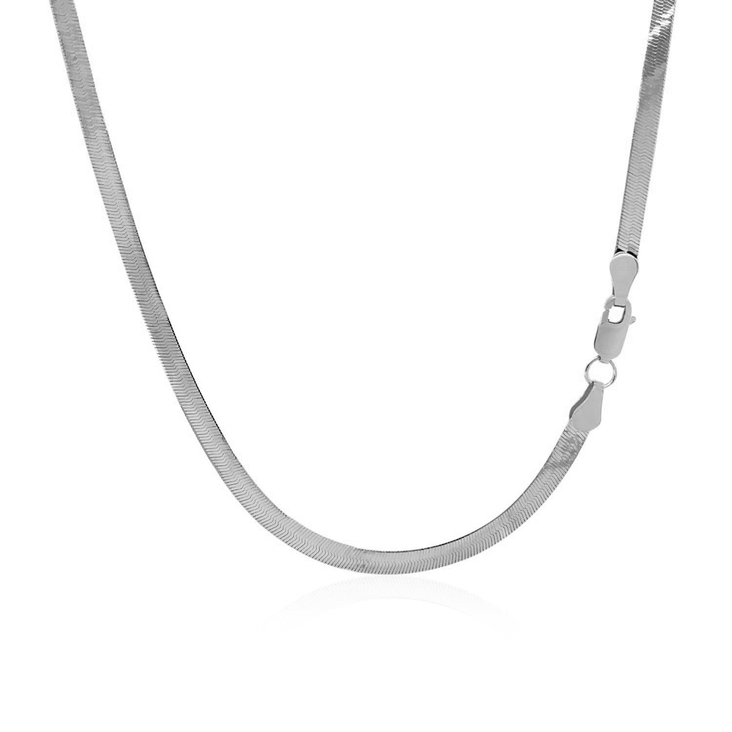 14k White Gold Super Flex Herringbone Chain (2.80 mm) - The Best Accessory
