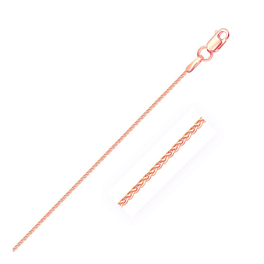 14k Rose Gold Round Wheat Chain (1.00 mm) - The Best Accessory