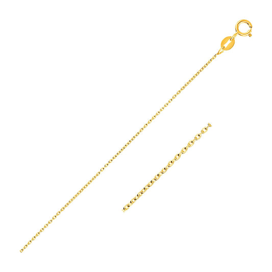 14k Yellow Gold Oval Cable Link Chain (0.97 mm) - The Best Accessory