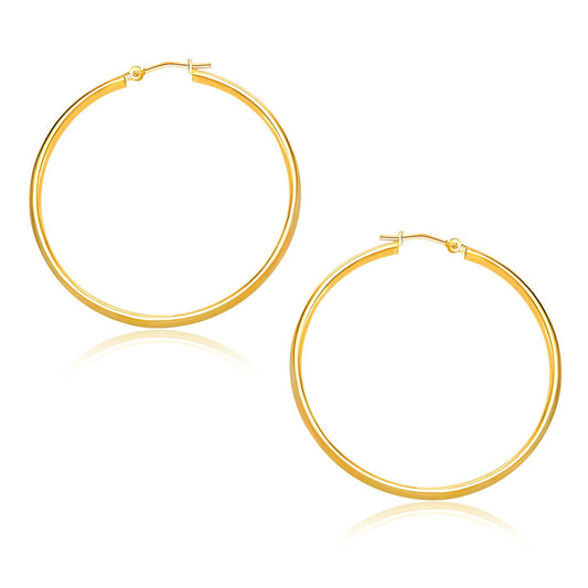 10k Yellow Gold Polished Hoop Earrings (1.5x30mm) - The Best Accessory