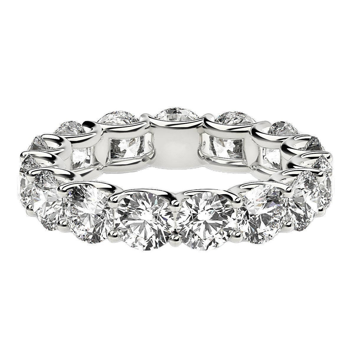 Round Cut Lab Grown Diamond Eternity Ring in 14k White Gold (5 cttw FG/VS2) - The Best Accessory