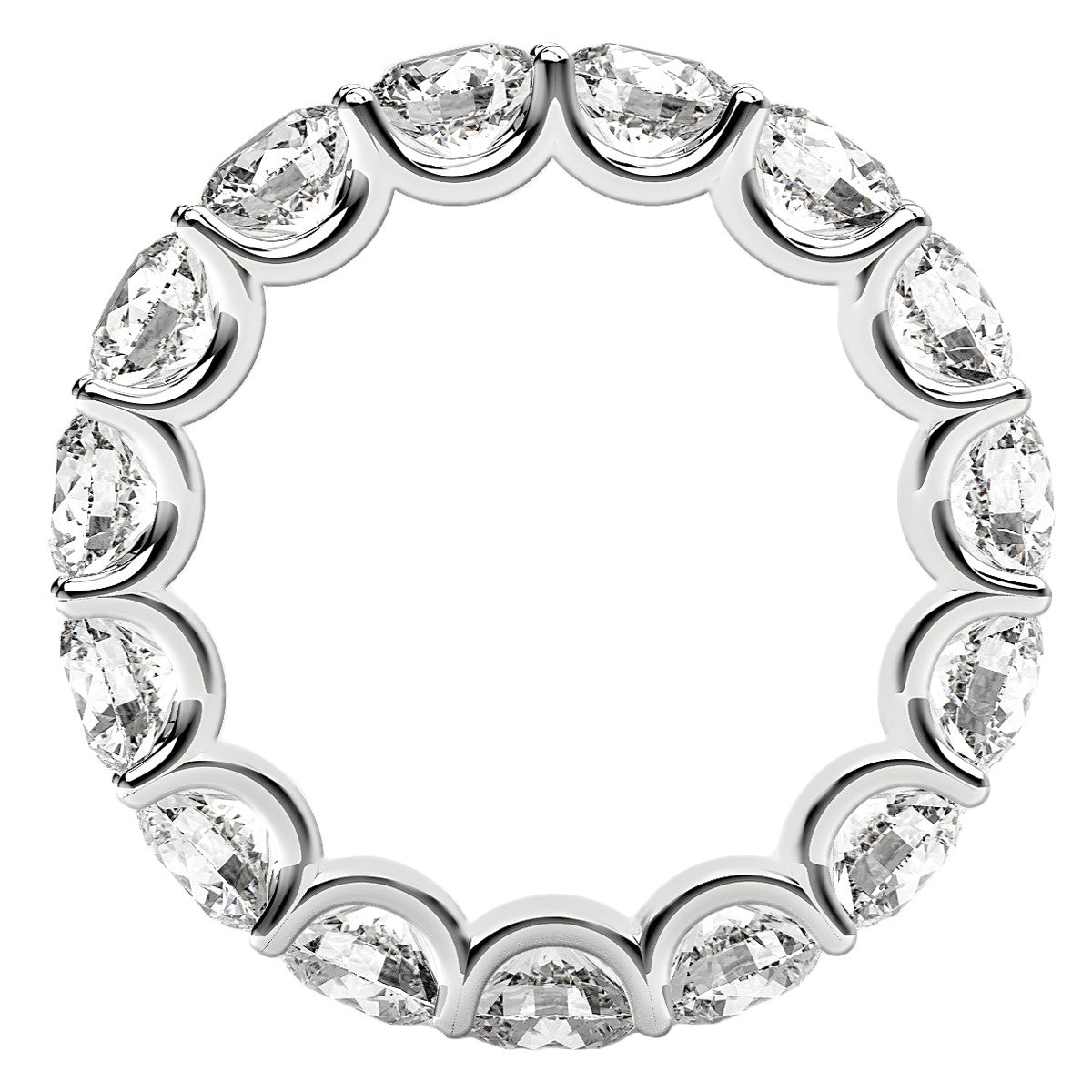 Round Cut Lab Grown Diamond Eternity Ring in 14k White Gold (5 cttw FG/VS2) - The Best Accessory