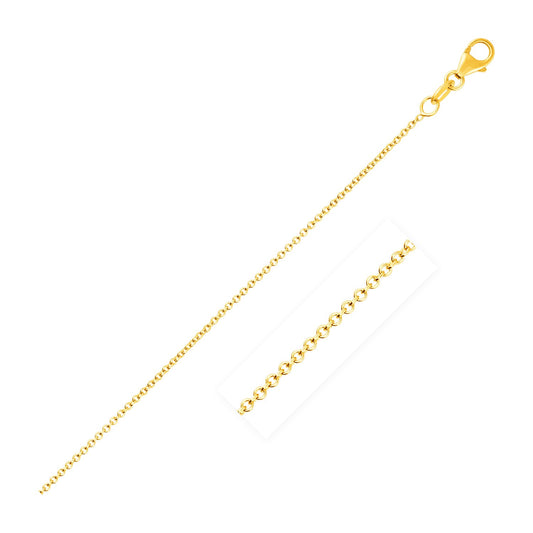 14k Yellow Gold Round Cable Link Chain (1.10 mm) - The Best Accessory