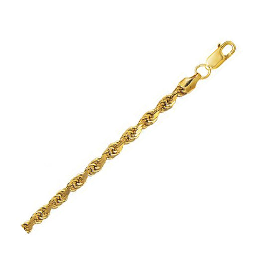 10K Yellow Gold Hollow Diamond Cut Rope Chain (5.00 mm) - The Best Accessory