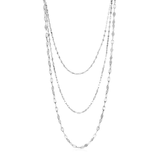 Sterling Silver Three Strand Marina Link Necklace - The Best Accessory