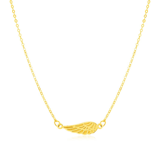 14K Yellow Gold Angel Wing Necklace - The Best Accessory