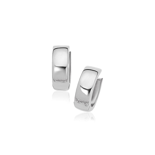 10k White Gold Snuggable Hoop Earrings - The Best Accessory