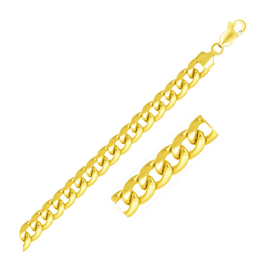 14k Yellow Gold Miami Cuban Semi Solid Chain (8.00 mm) - The Best Accessory