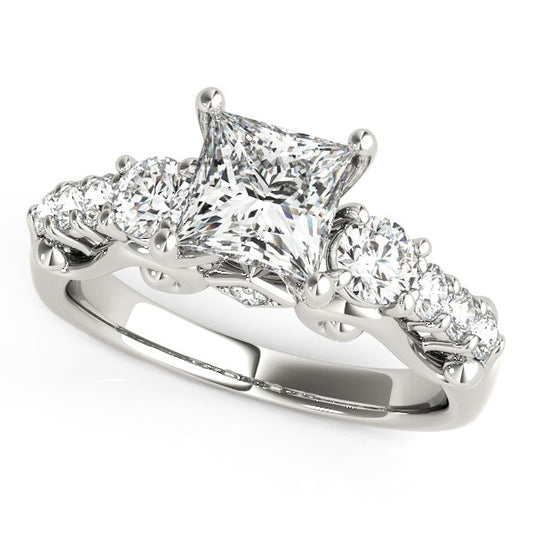 14k White Gold 3 Stone Antique Design Diamond Engagement Ring (1 3/4 cttw) - The Best Accessory