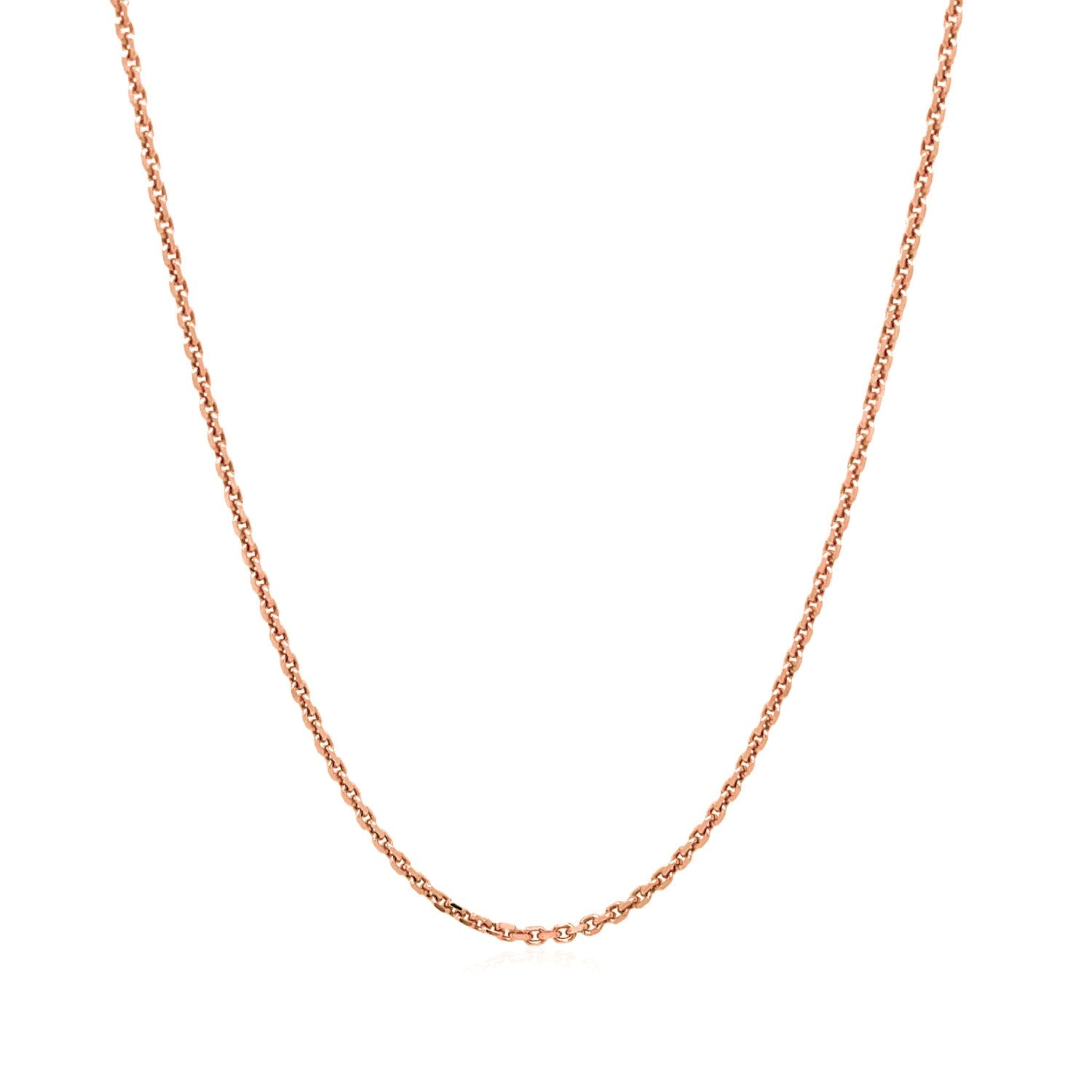 14k Rose Gold Diamond Cut Cable Link Chain (1.30 mm) - The Best Accessory