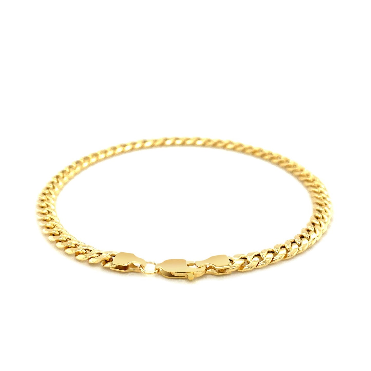 10k Yellow Gold Miami Cuban Semi Solid Bracelet (4.50 mm) - The Best Accessory