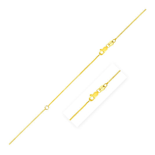 Extendable Box Chain in 14k Yellow Gold (0.70 mm) - The Best Accessory