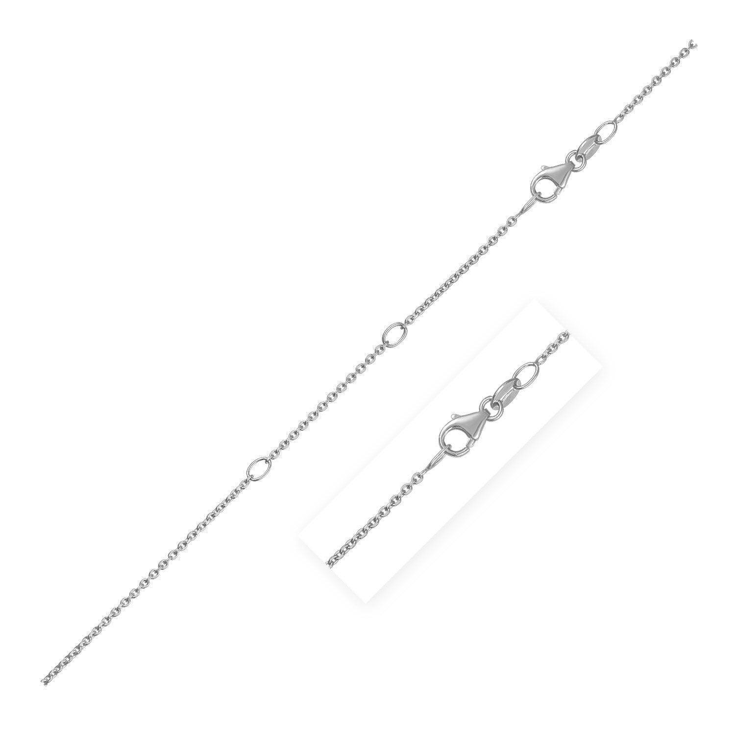 Double Extendable Diamond Cut Cable Chain in White Gold (1.10 mm) - The Best Accessory