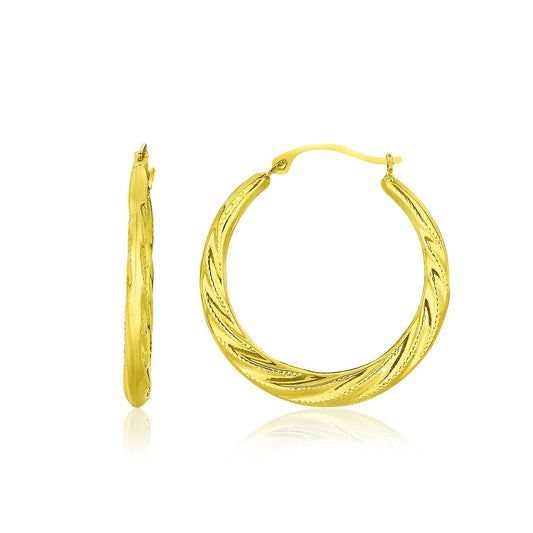 10k Yellow Gold Graduated Twisted Hoop Earrings - The Best Accessory