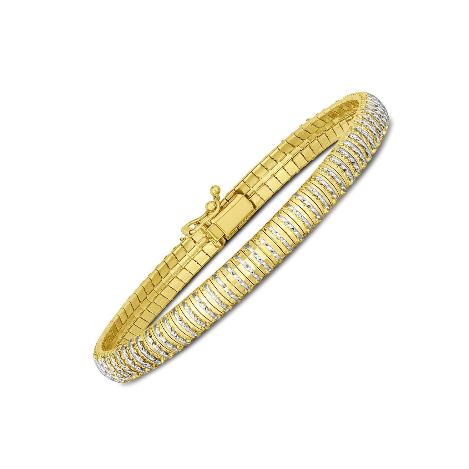 14k Yellow Gold Diamante Flex Bracelet (5.80 mm) - The Best Accessory