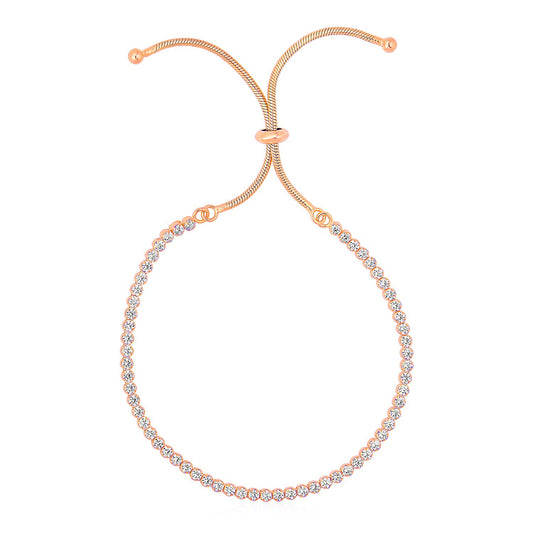 Adjustable Tennis Style Bracelet with Cubic Zirconia in Sterling Silver(5.10 mm) - The Best Accessory
