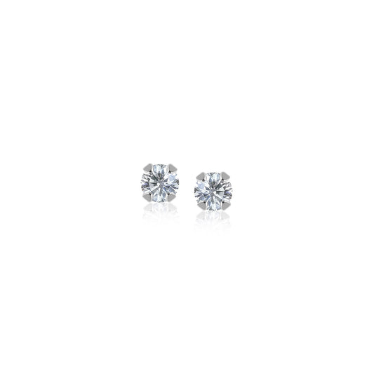 14k White Gold White Cubic Zirconia Stud Earrings(2mm) - The Best Accessory