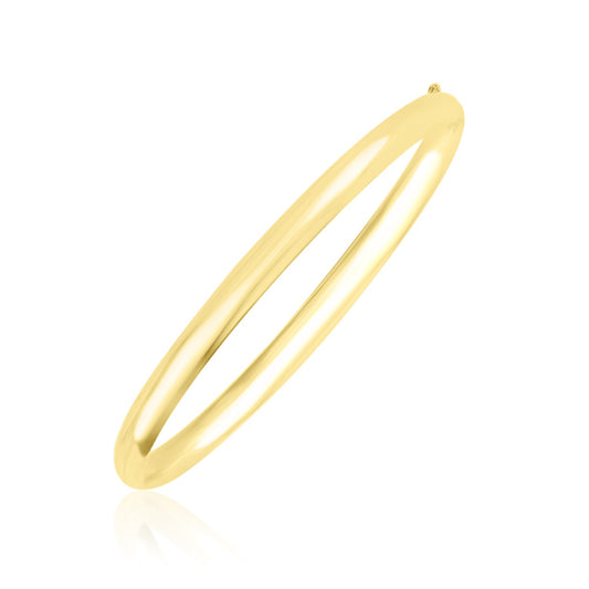 10k Yellow Gold Dome Style Shiny Bangle (3.30 mm) - The Best Accessory