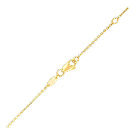 14k Yellow Gold Chain Necklace with Horizontal Arrow Pendant - The Best Accessory