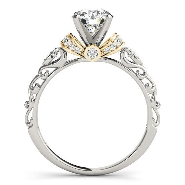 14k White And Yellow Gold Antique Style Diamond Engagement Ring (1 1/8 cttw) - The Best Accessory