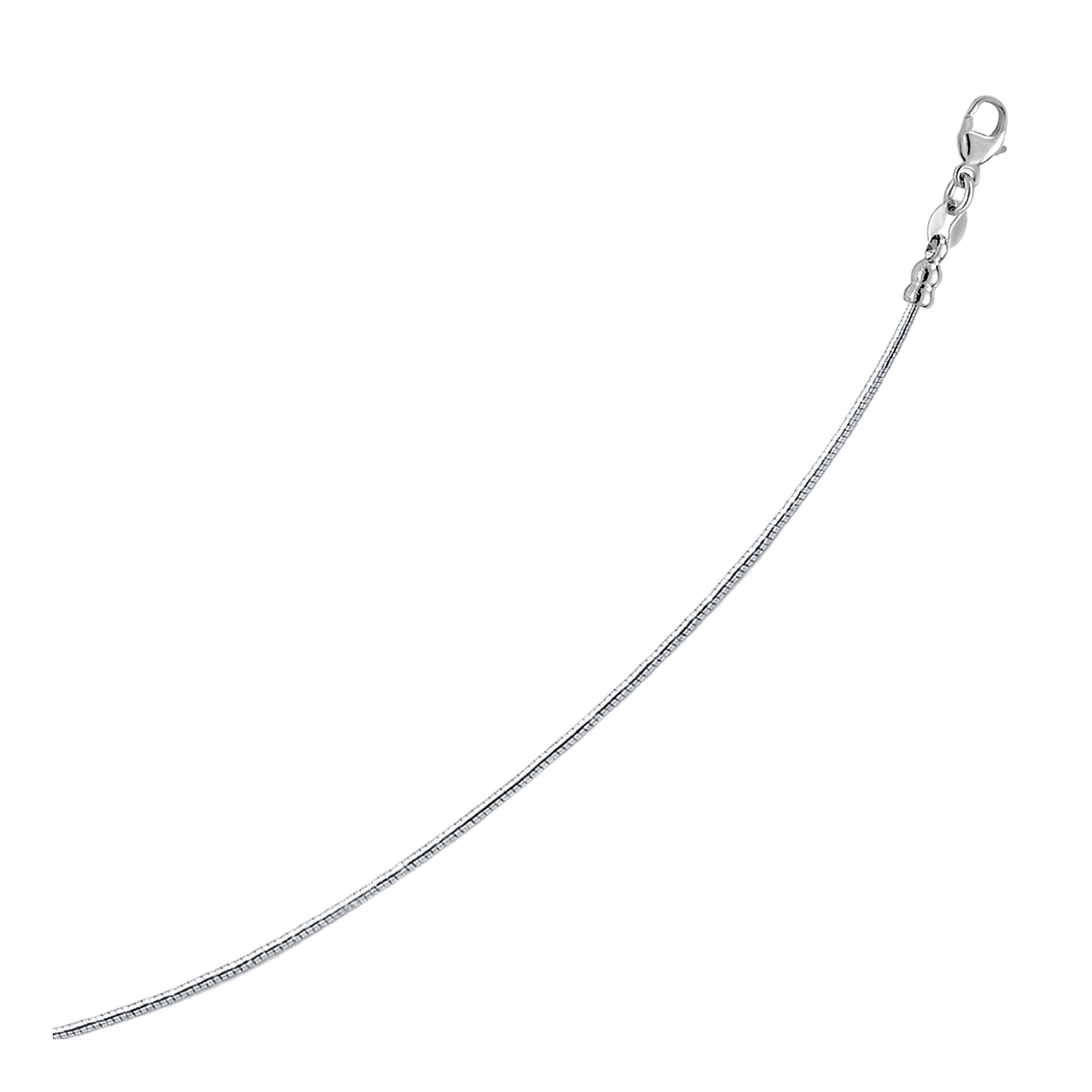 Sterling Silver Round Omega Style Chain Necklace with Rhodium Plating (1.55mm) - The Best Accessory
