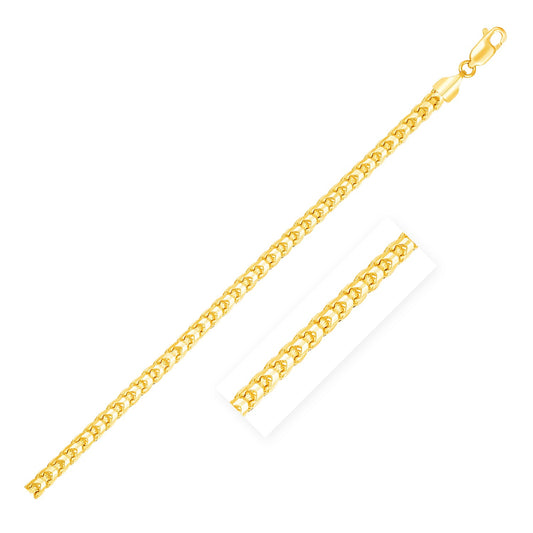 14k Yellow Solid Gold Diamond Cut Round Franco Chain (4.60 mm) - The Best Accessory