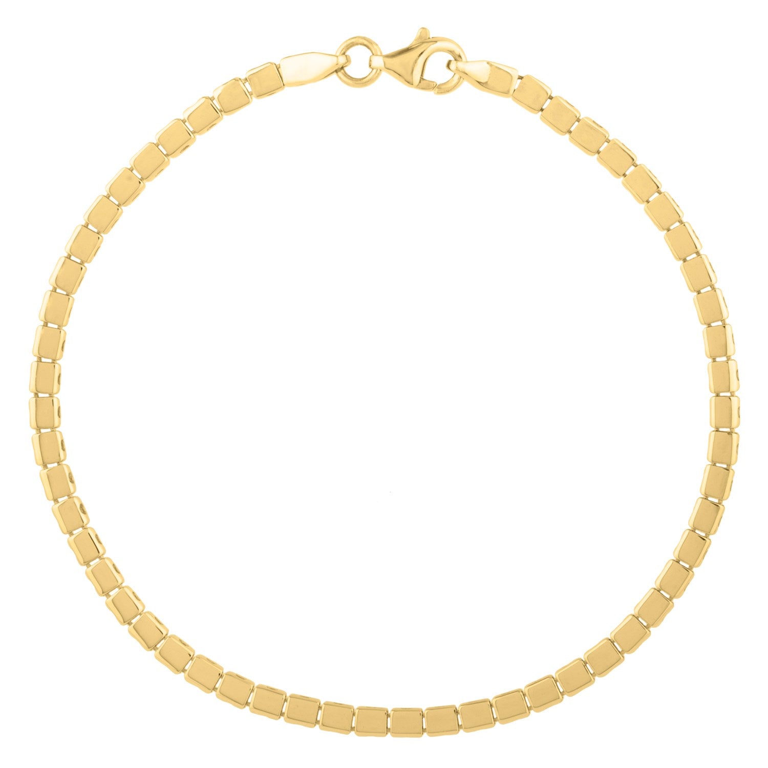 14k Yellow Gold 7 inch Mini Cube Bracelet (2.60 mm) - The Best Accessory