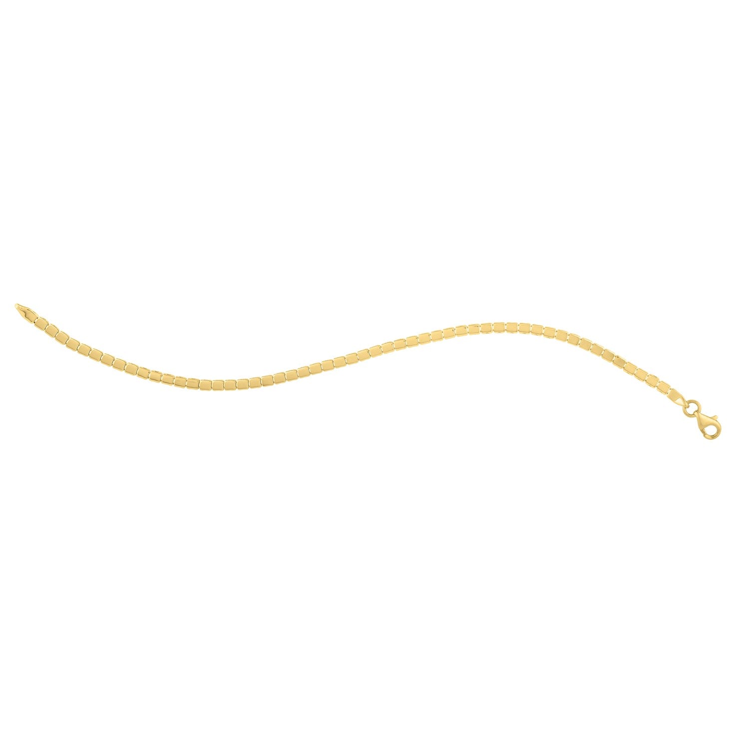 14k Yellow Gold 7 inch Mini Cube Bracelet (2.60 mm) - The Best Accessory