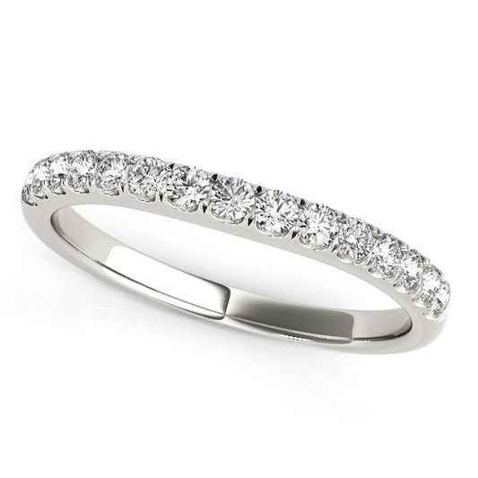 14k White Gold Pave Set Style Diamond Wedding Band (1/4 cttw) - The Best Accessory