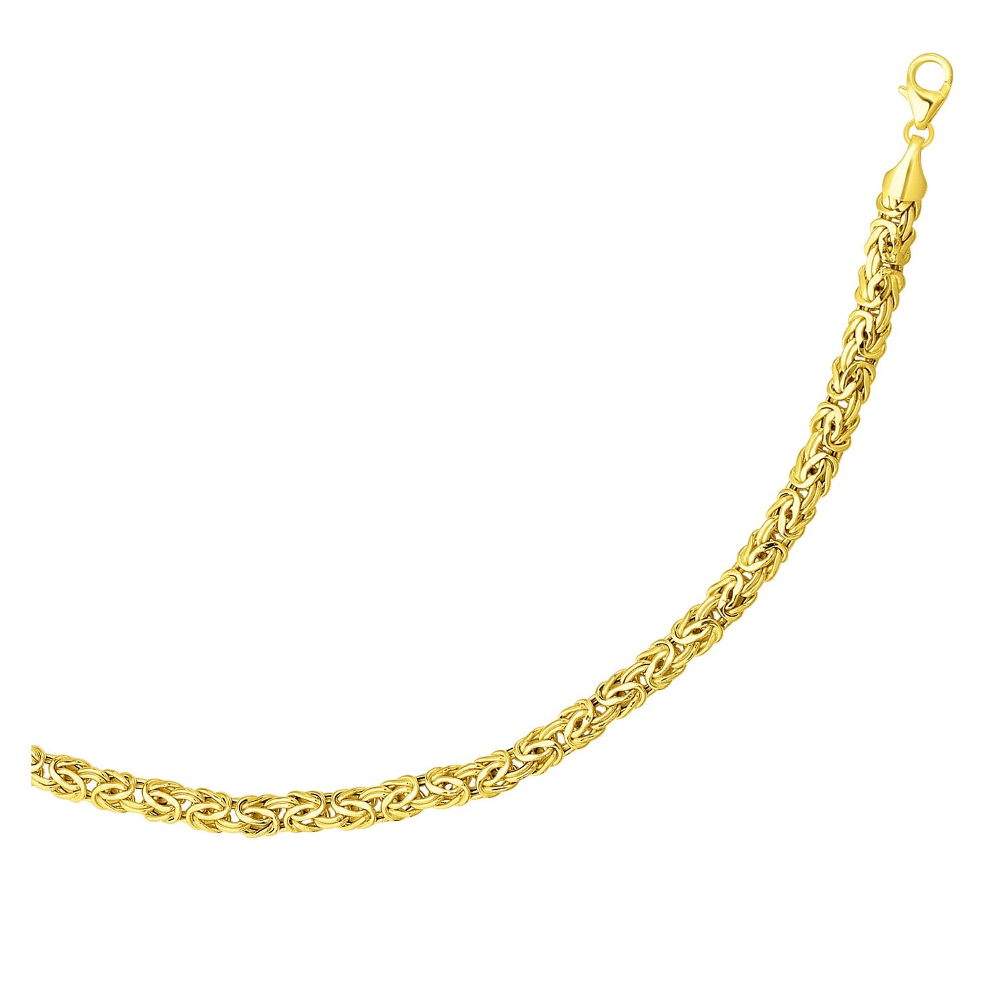 14k Yellow Gold Byzantine Link Shiny Bracelet (6.00 mm) - The Best Accessory