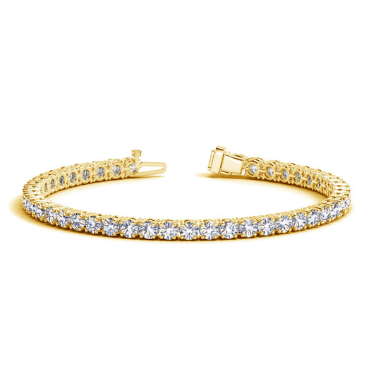 Lab Grown Round Diamond Tennis Bracelet in 14k Yellow Gold (8 cctw F/G  VS2/SI1) - The Best Accessory