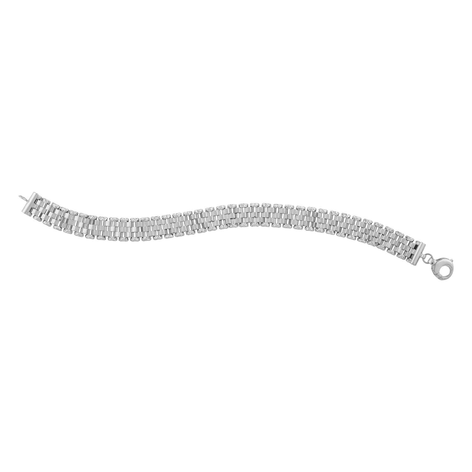 14k White Gold Faceted Panther Link Chain Bracelet - The Best Accessory