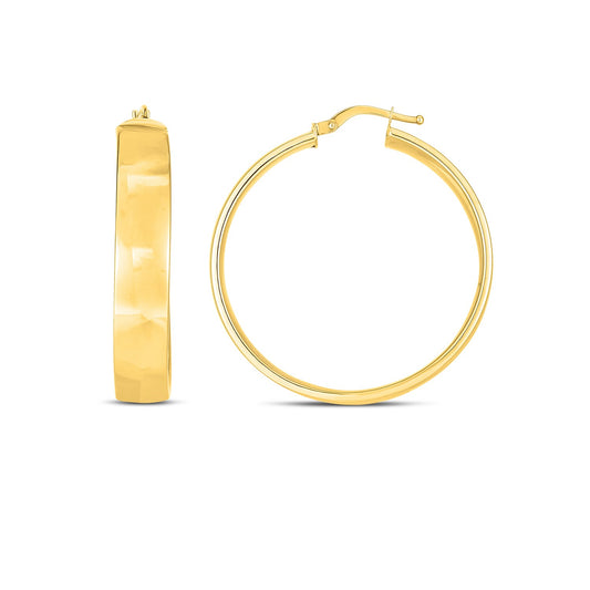14k Yellow Gold Wedding Band Hoops (7x35mm) - The Best Accessory