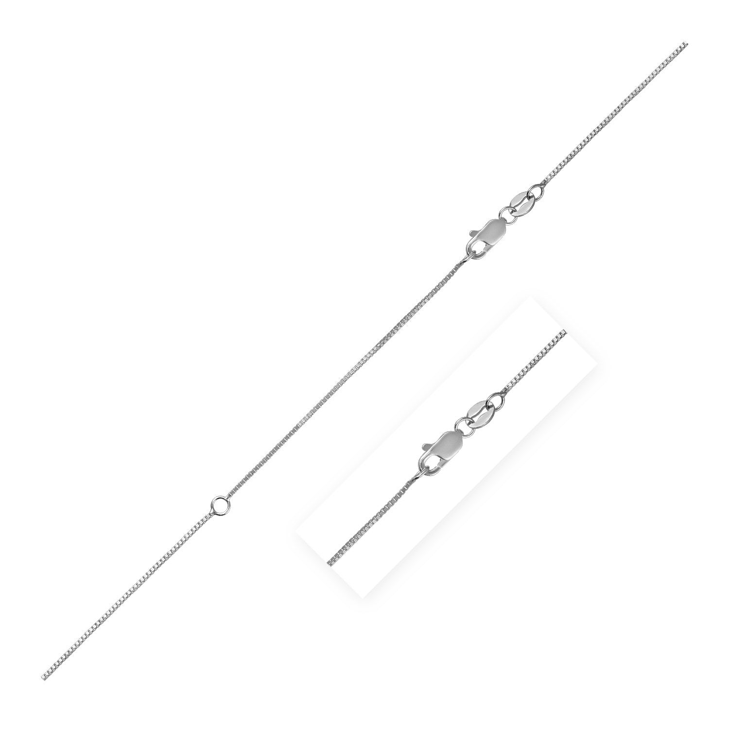 Extendable Box Chain in 14k White Gold (0.70 mm) - The Best Accessory