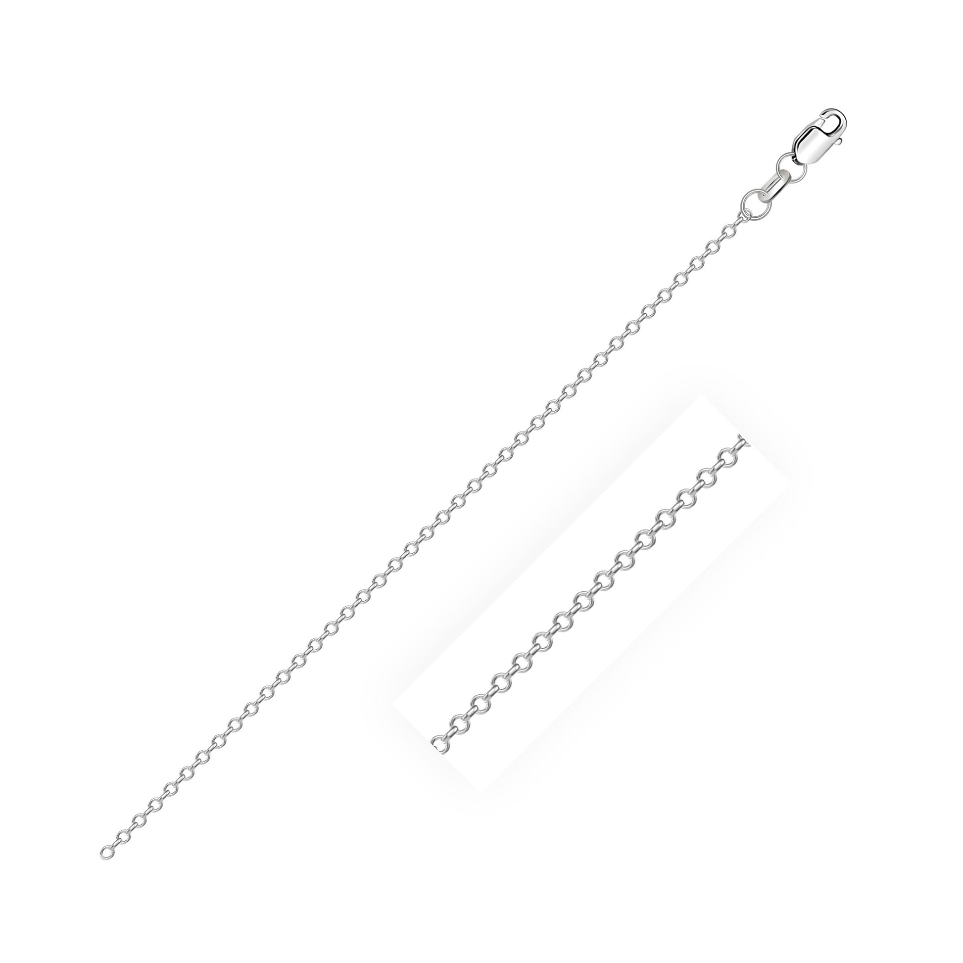 18k White Gold Diamond Cut Cable Link Chain (0.80 mm) - The Best Accessory