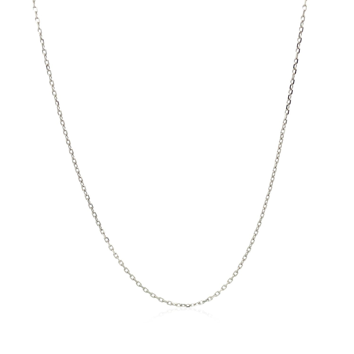 18k White Gold Diamond Cut Cable Link Chain (0.80 mm) - The Best Accessory