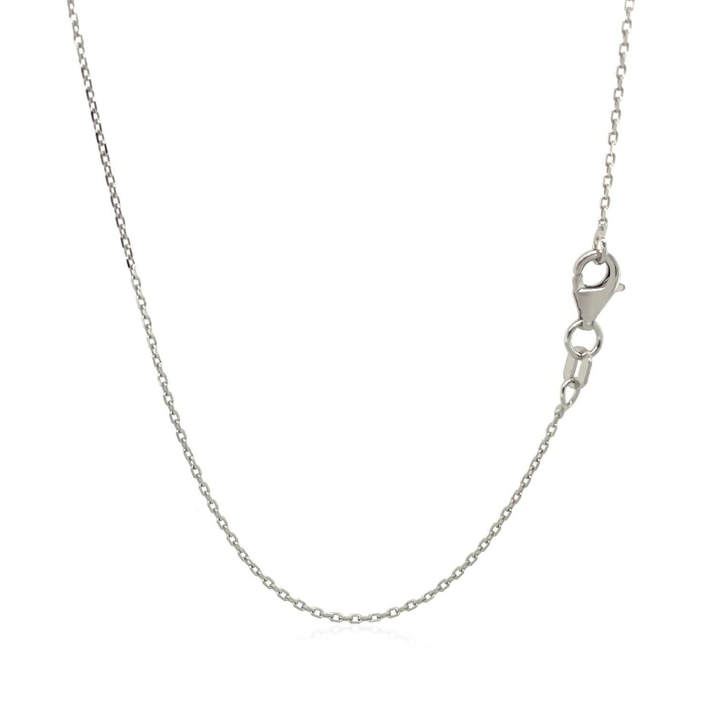 18k White Gold Diamond Cut Cable Link Chain (0.80 mm) - The Best Accessory