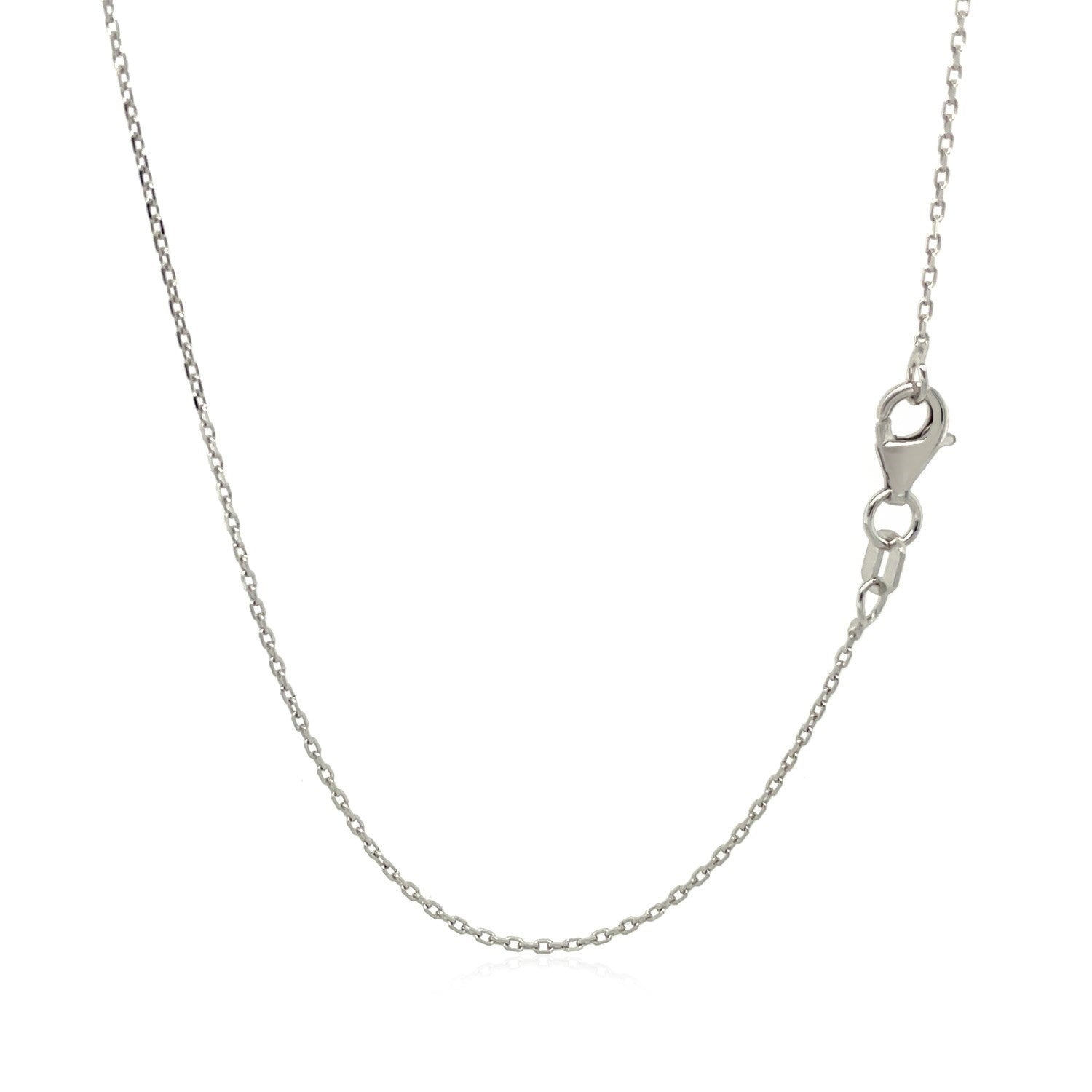 18k White Gold Diamond Cut Cable Link Chain (0.80 mm) - The Best Accessory