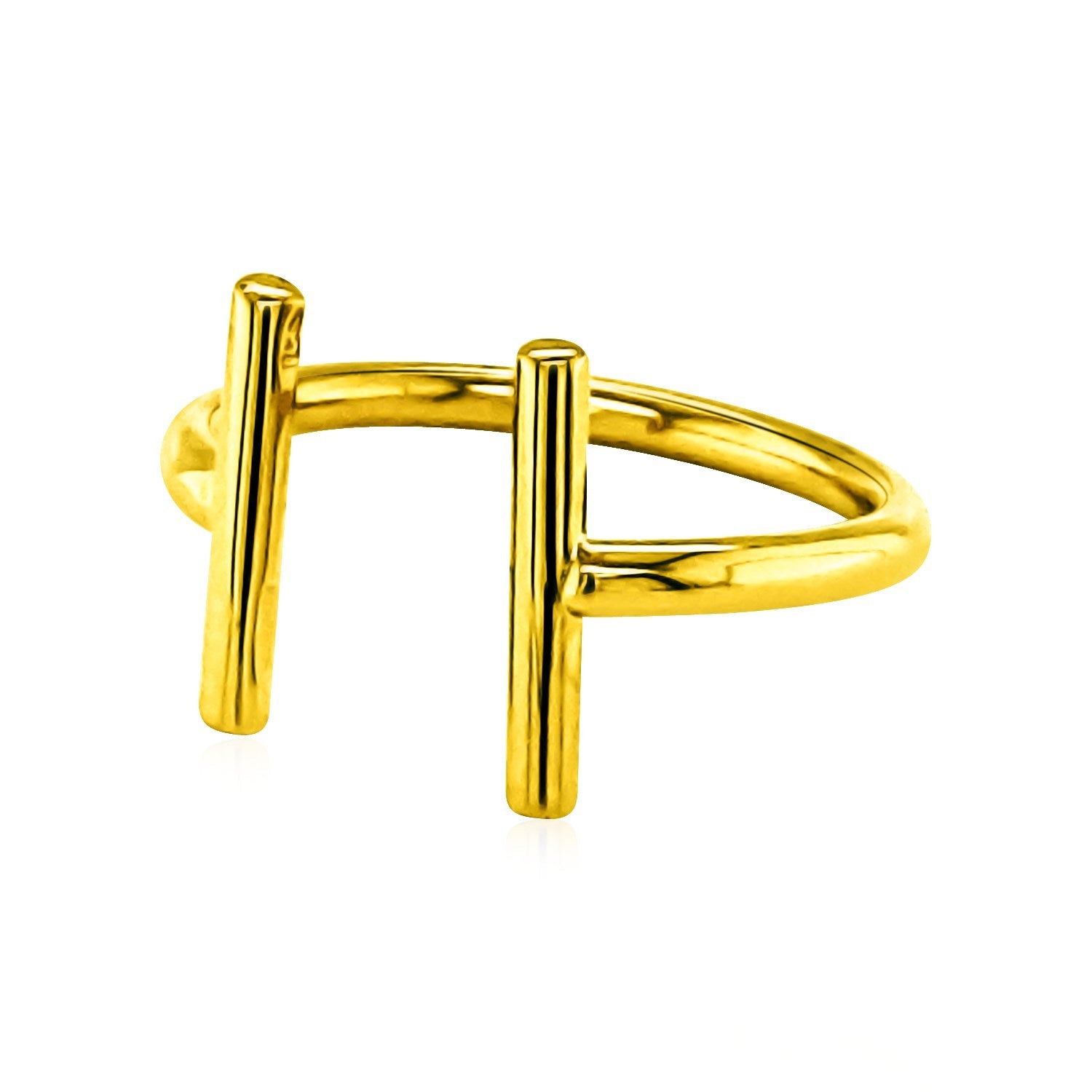14k Yellow Gold Open Ring with Bars - The Best Accessory