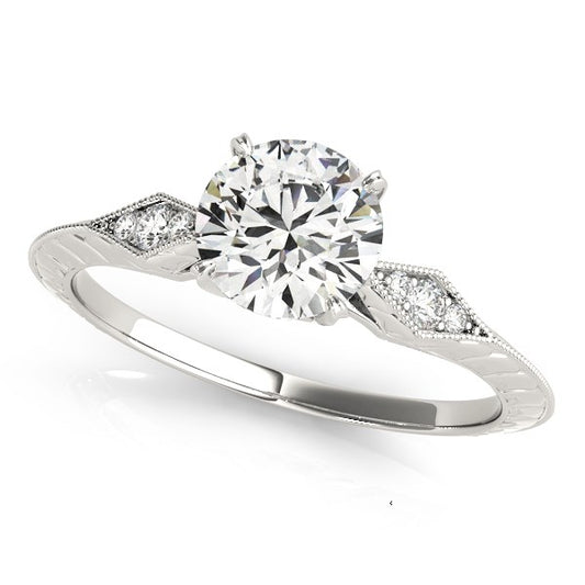14k White Gold Diamond Engagement Ring with Side Clusters (1 1/8 cttw) - The Best Accessory