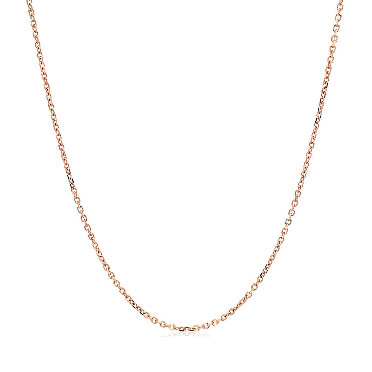 18k Rose Gold Diamond Cut Cable Link Chain (1.10 mm) - The Best Accessory