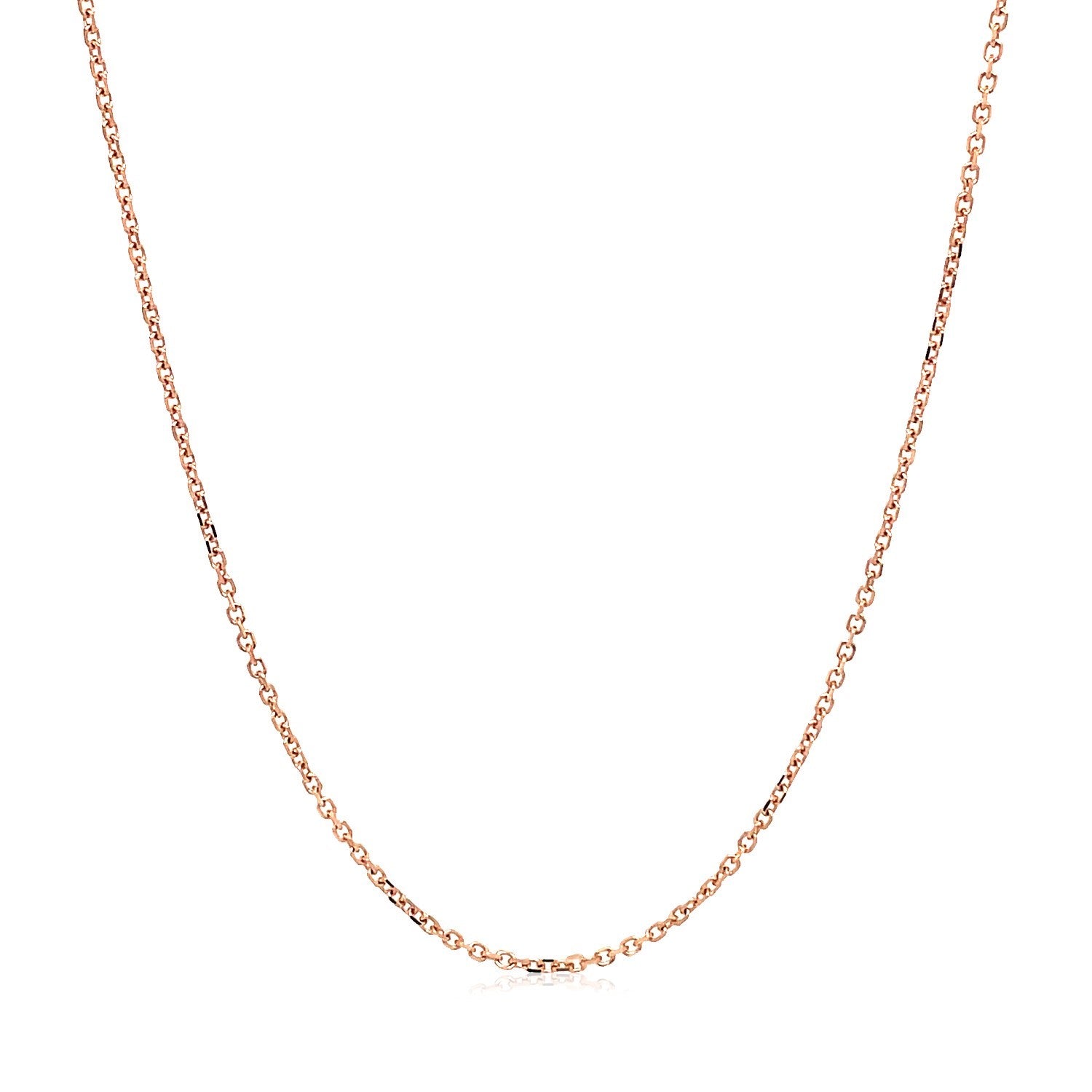 18k Rose Gold Diamond Cut Cable Link Chain (1.10 mm) - The Best Accessory
