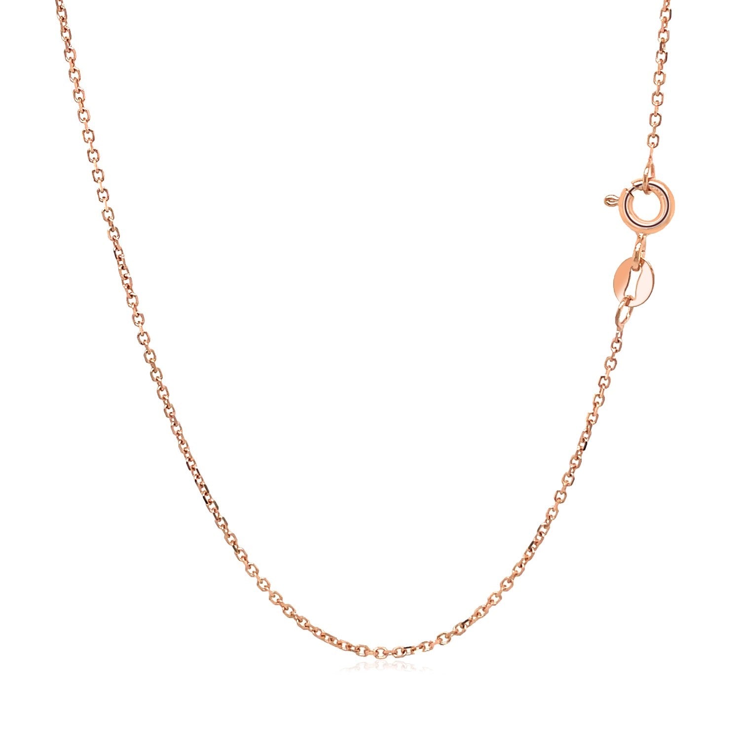 18k Rose Gold Diamond Cut Cable Link Chain (1.10 mm) - The Best Accessory