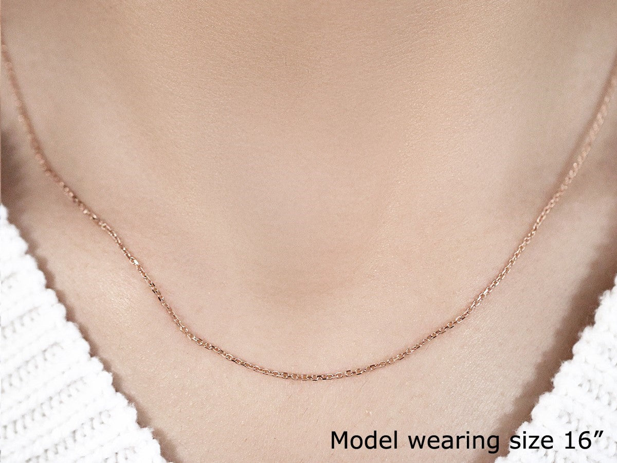 18k Rose Gold Diamond Cut Cable Link Chain (1.10 mm) - The Best Accessory