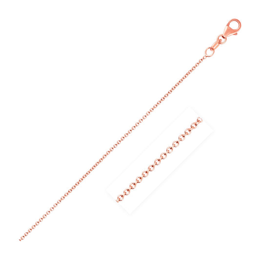 14k Pink Gold Round Cable Link Chain (1.10 mm) - The Best Accessory